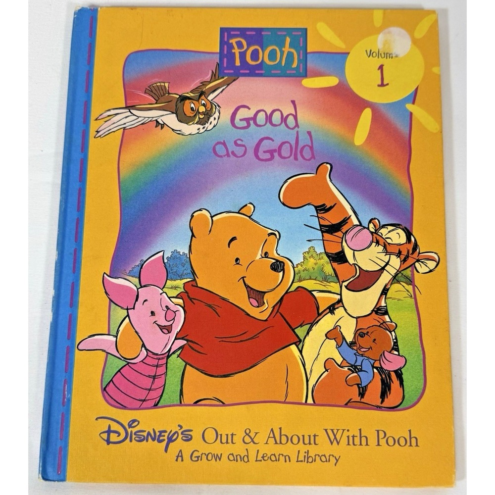 Disney Winnie the Pooh Book Kids Volume 1 Yellow Good as Gold Hardcover Library
